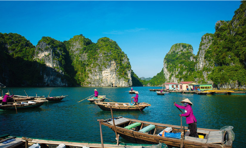 Halong Bucht Landschaft